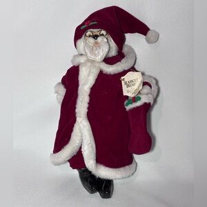 Vintage 1990 Robert Raikes Wooden Santa Bear Signed and Numbered